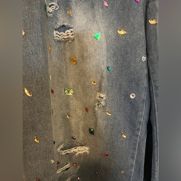 Embellished Denim Wide Leg Jeans - Picture 6 of 6